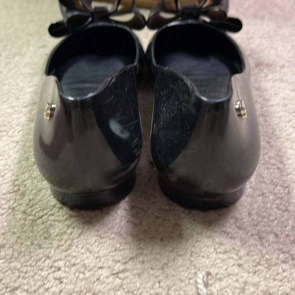 Girl’s Petite Jolie Black Patent Bow Flats Size 2